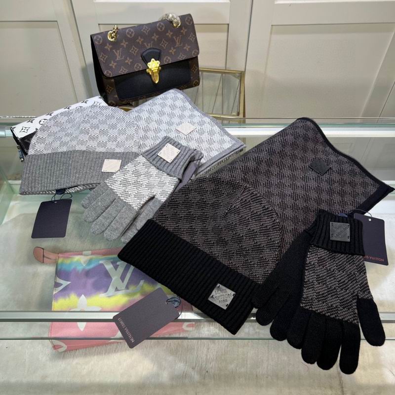 LV scarf hat gloves dx04